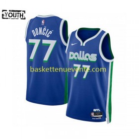 Maillot Basket Dallas Mavericks Luka Doncic 77 Nike City Edition 2022-2023 Bleu Swingman - Enfant